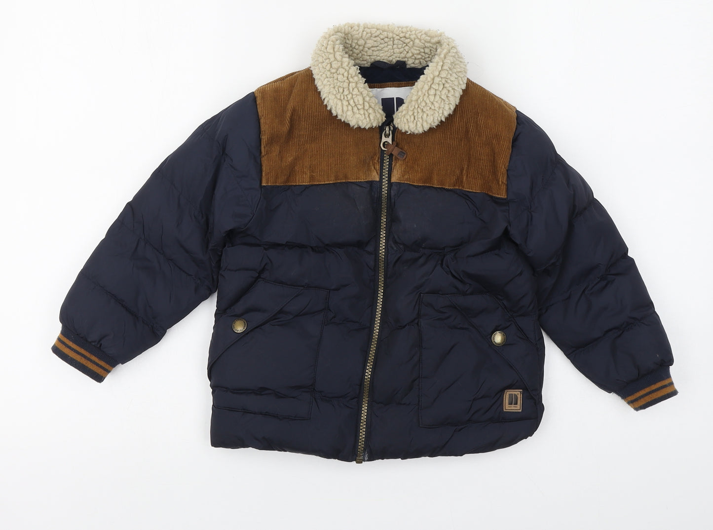 NEXT Boys Blue Puffer Jacket Jacket Size 3-4 Years Zip