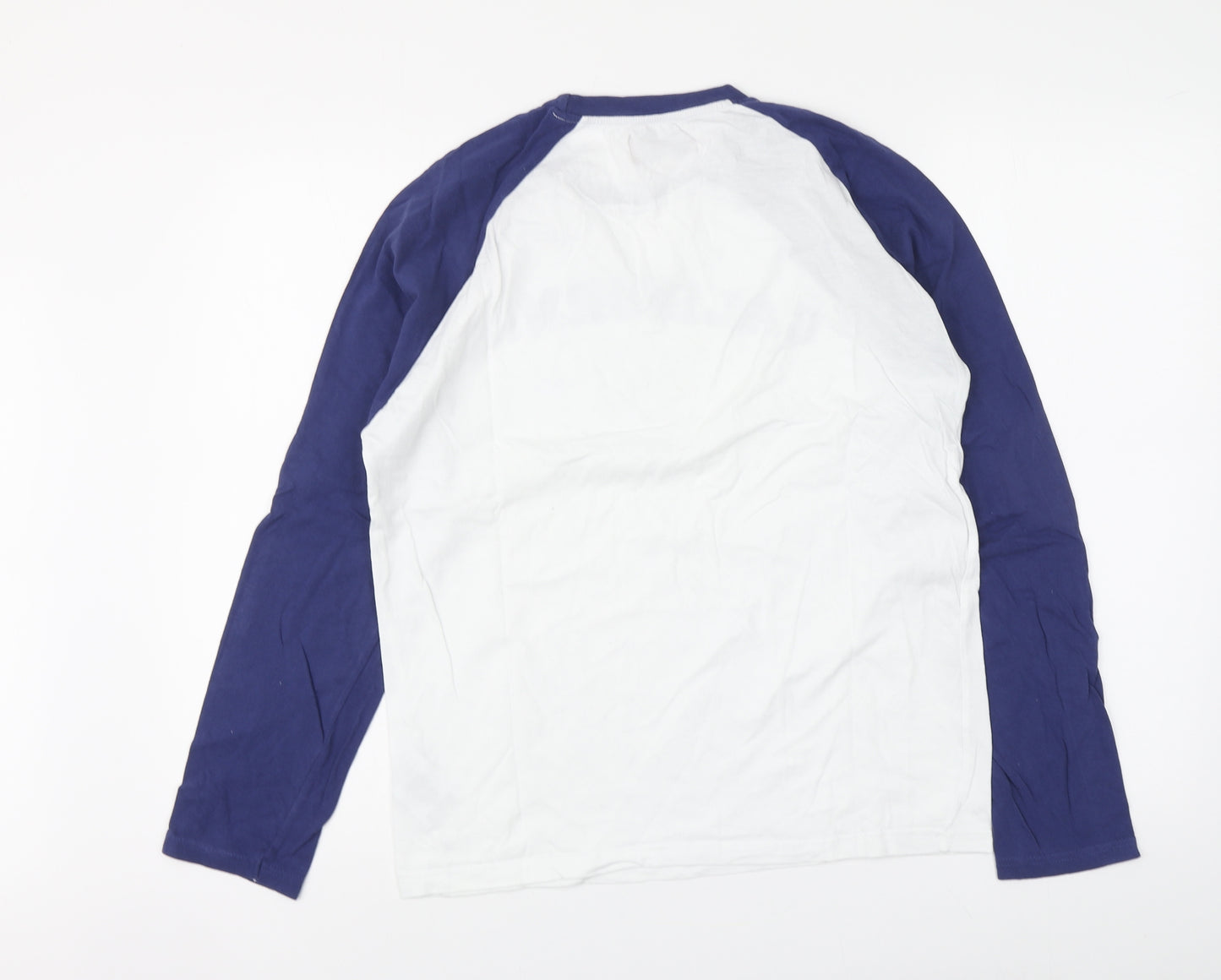 Brave Soul Womens White Cotton Basic T-Shirt Size L Round Neck - California