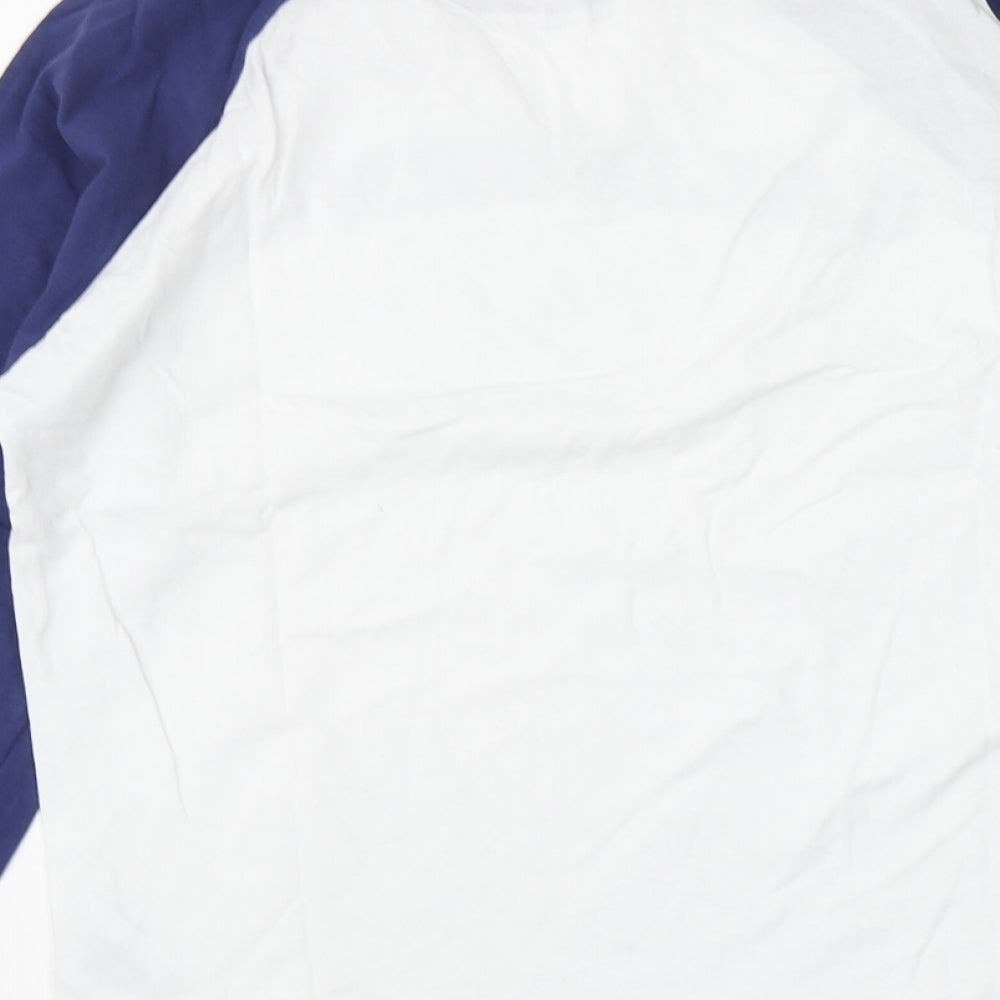 Brave Soul Womens White Cotton Basic T-Shirt Size L Round Neck - California