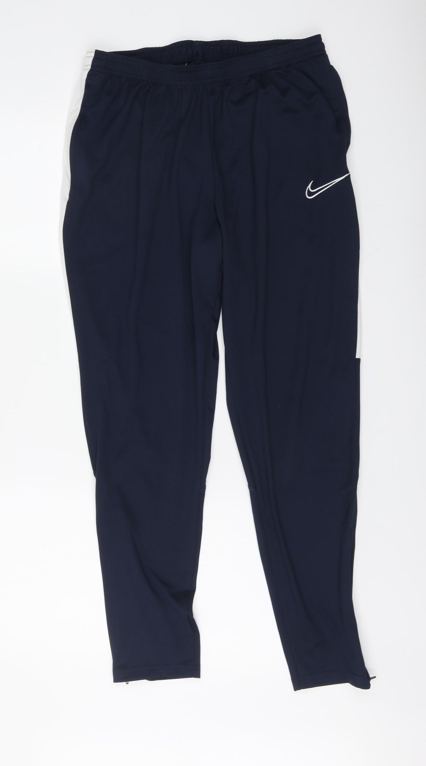 Nike Mens Blue Polyester Jogger Trousers Size L L29 in Regular Button