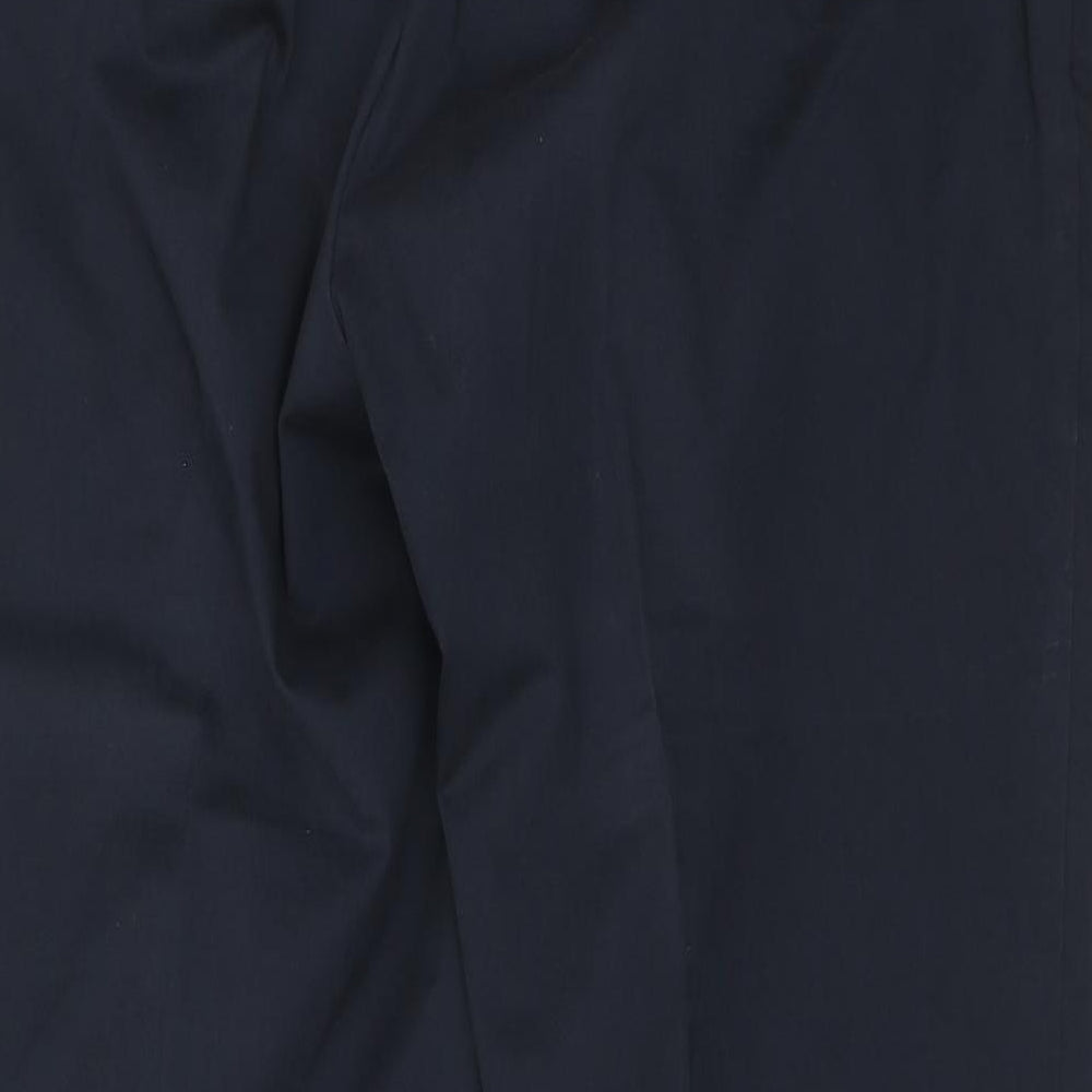 Dunnes Stores Mens Blue Cotton Chino Trousers Size 38 in L29 in Regular Button