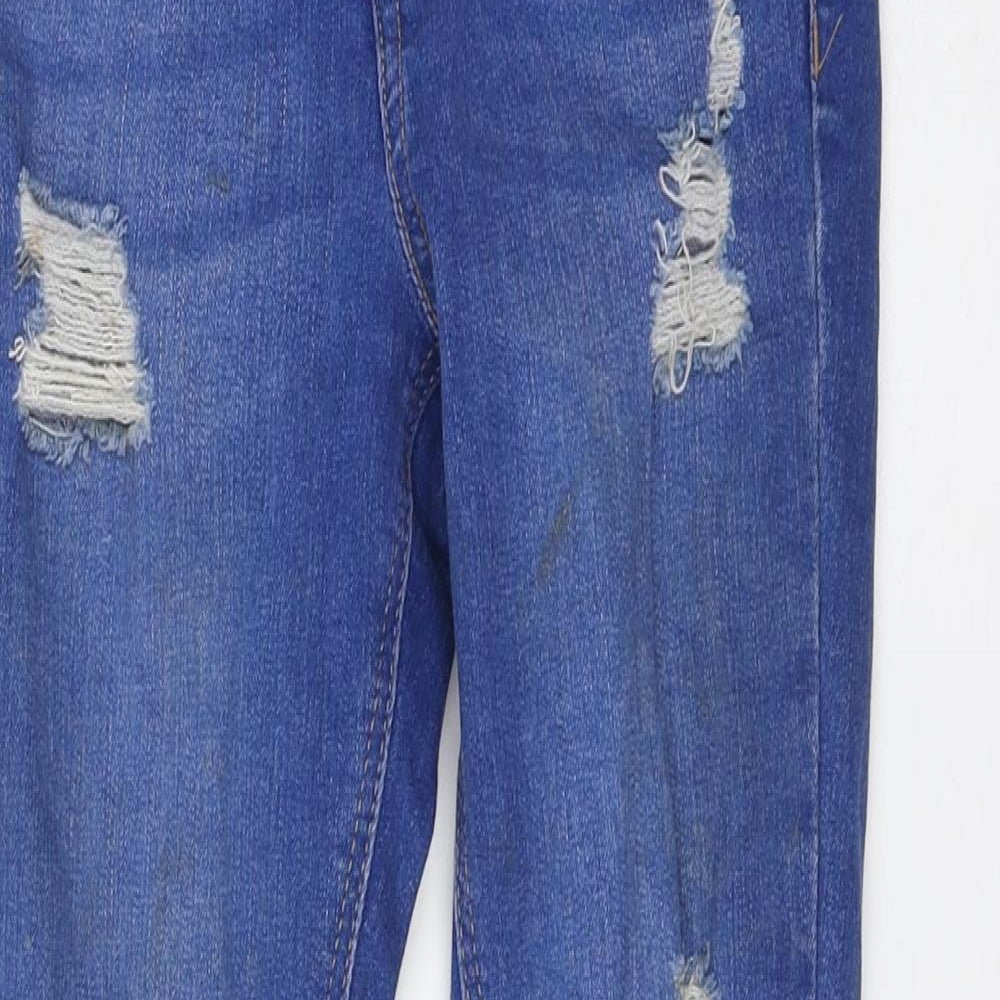 New Look Girls Blue Cotton Skinny Jeans Size 10 Years Regular Button