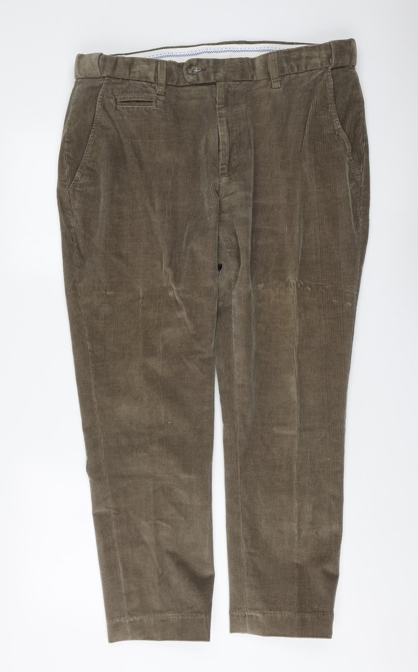 Dunnes Stores Mens Brown Cotton Straight Jeans Size 38 in L29 in Regular Button