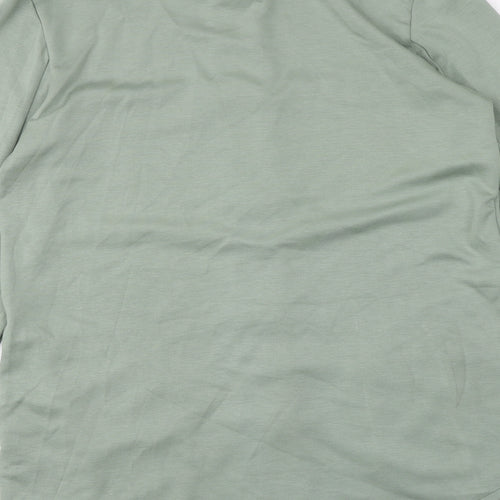 Dunnes Stores Womens Green Nylon Basic Button-Up Size S Collared