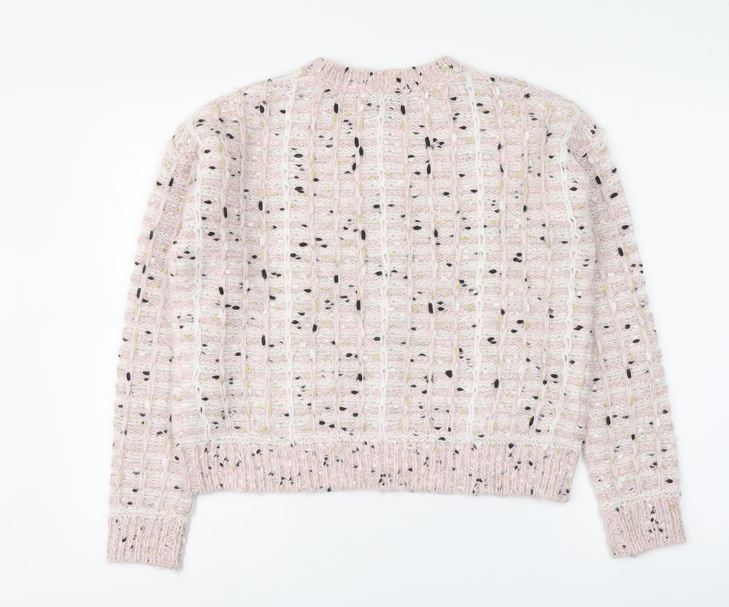 Lipsy London Womens Pink Round Neck Acrylic Pullover Jumper Size 14