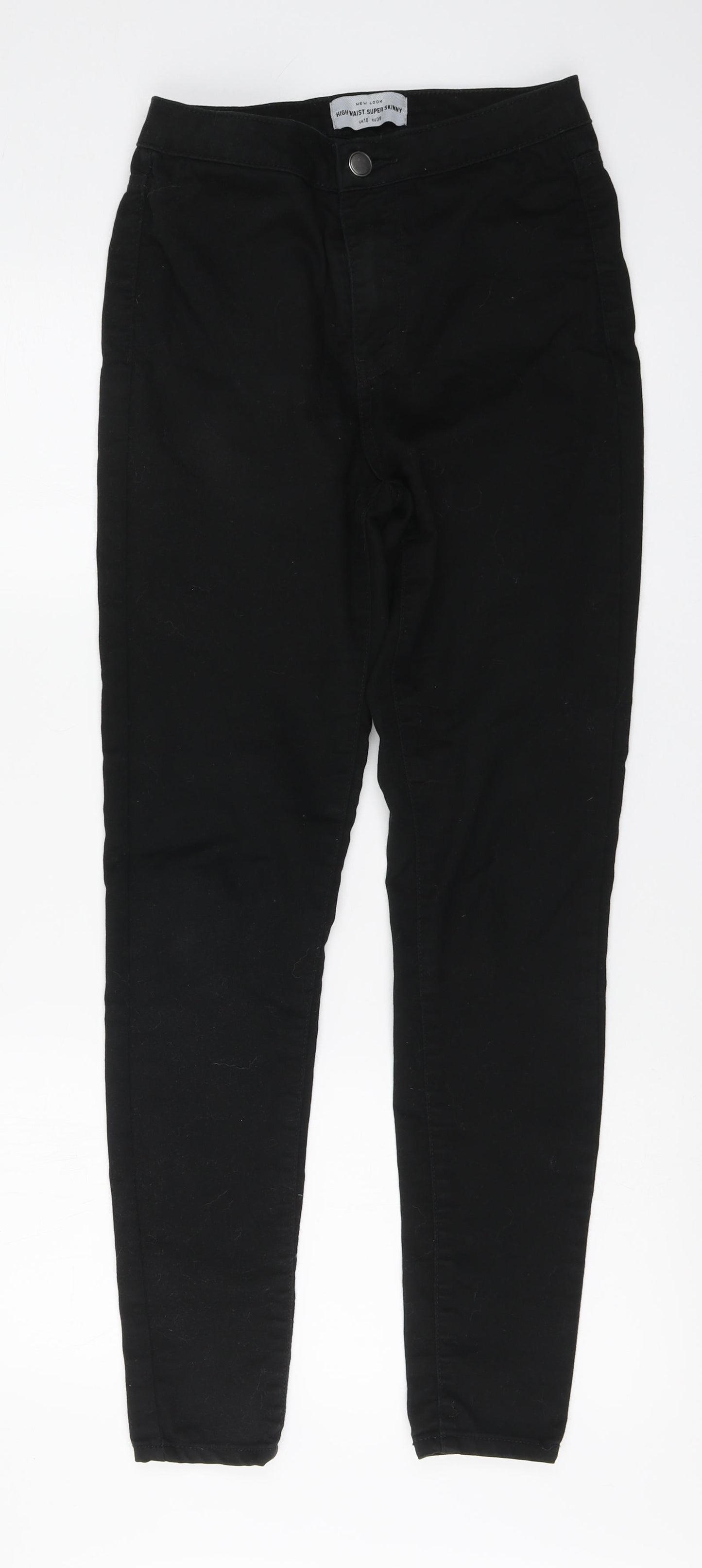 New Look Womens Black Cotton Skinny Jeans Size 10 L30 in Regular Button