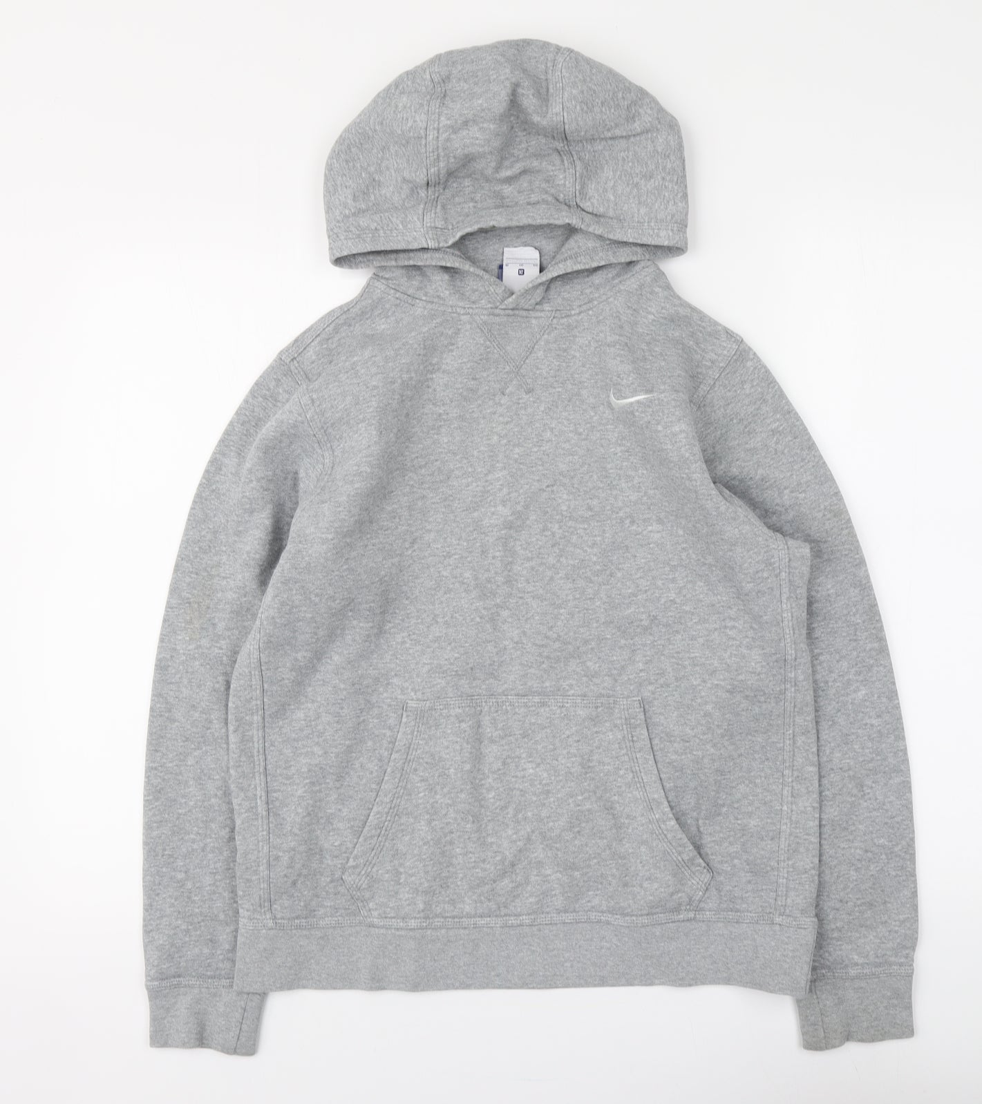 Nike Womens Grey Cotton Pullover Hoodie Size XL Pullover