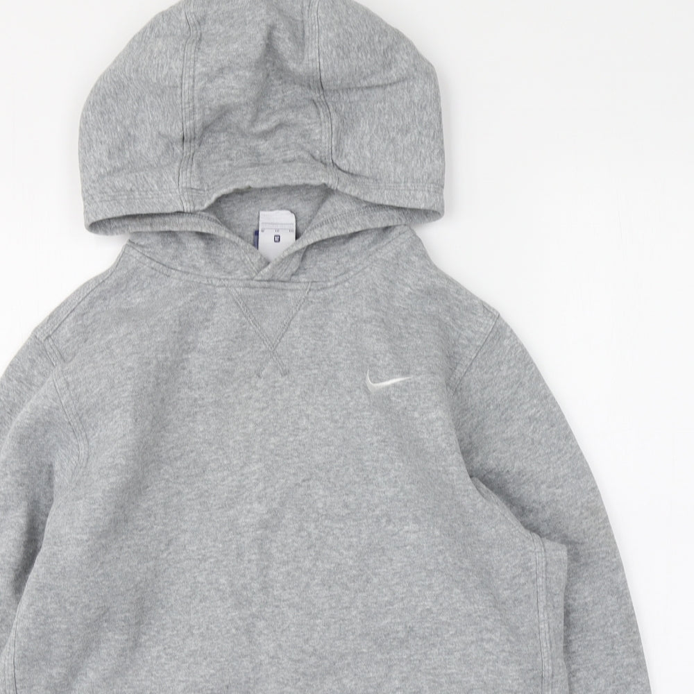 Nike Womens Grey Cotton Pullover Hoodie Size XL Pullover