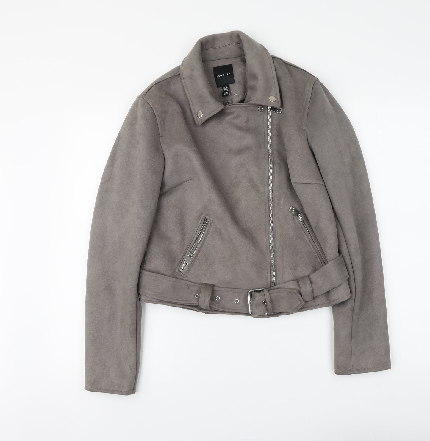 New Look Womens Grey Jacket Size 10 Zip