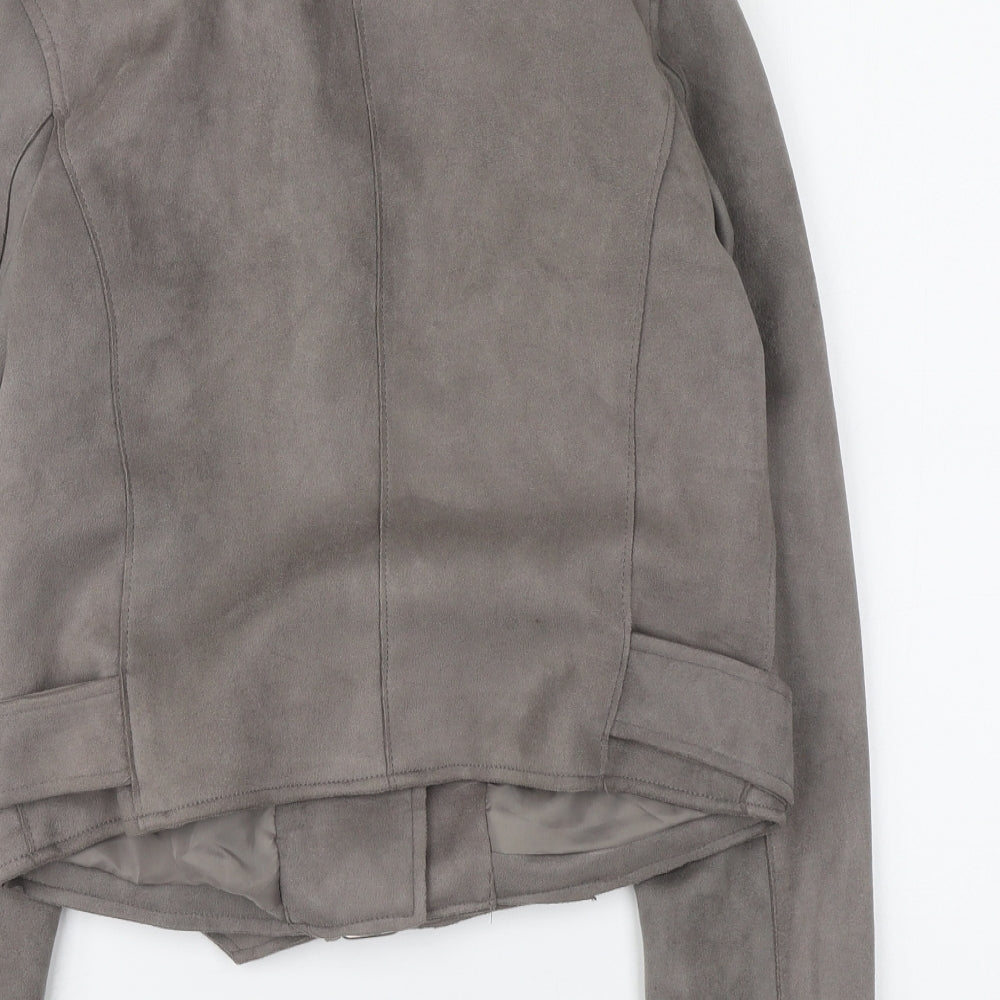 New Look Womens Grey Jacket Size 10 Zip