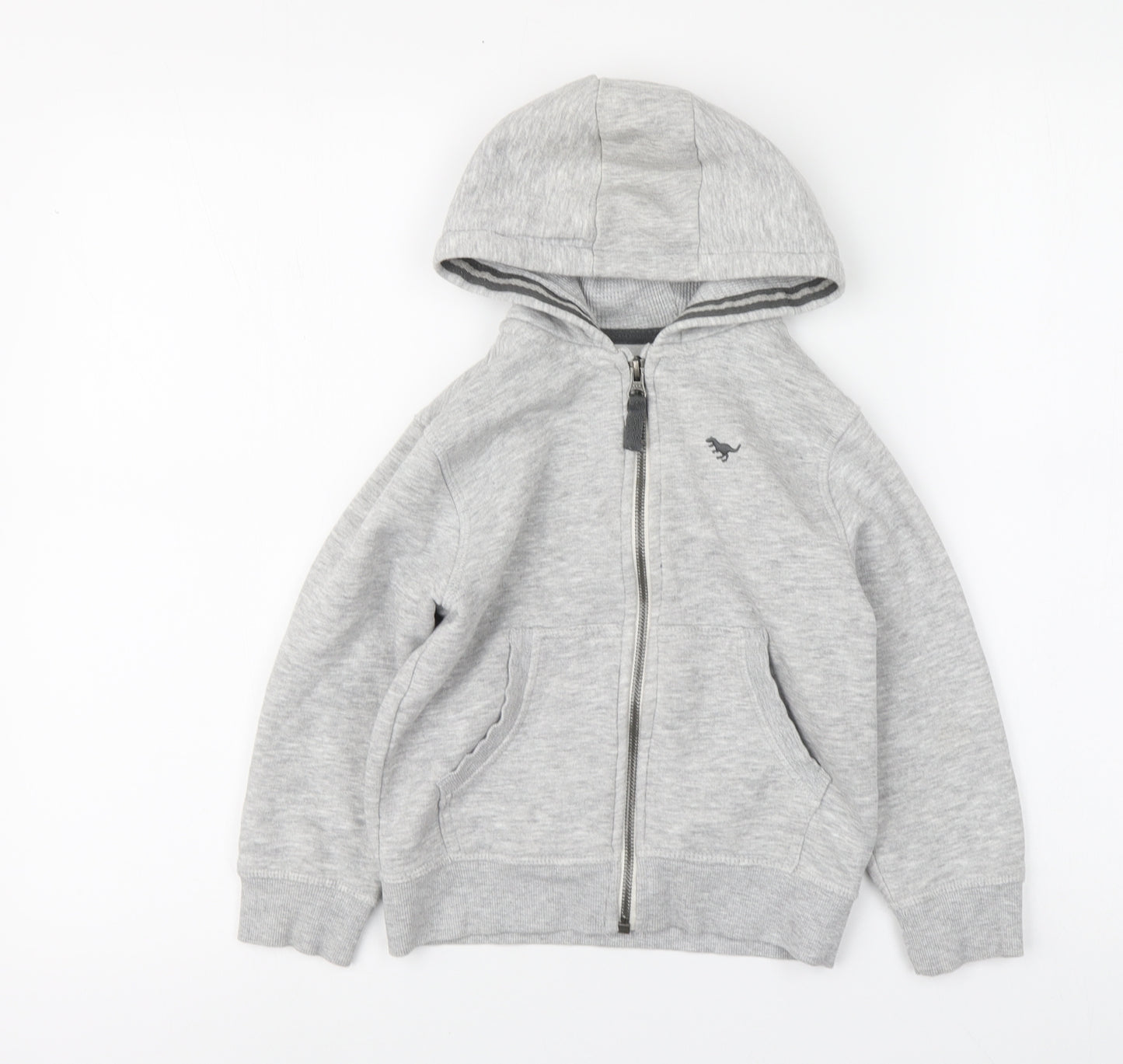 NEXT Boys Grey Cotton Full Zip Hoodie Size 4-5 Years Zip