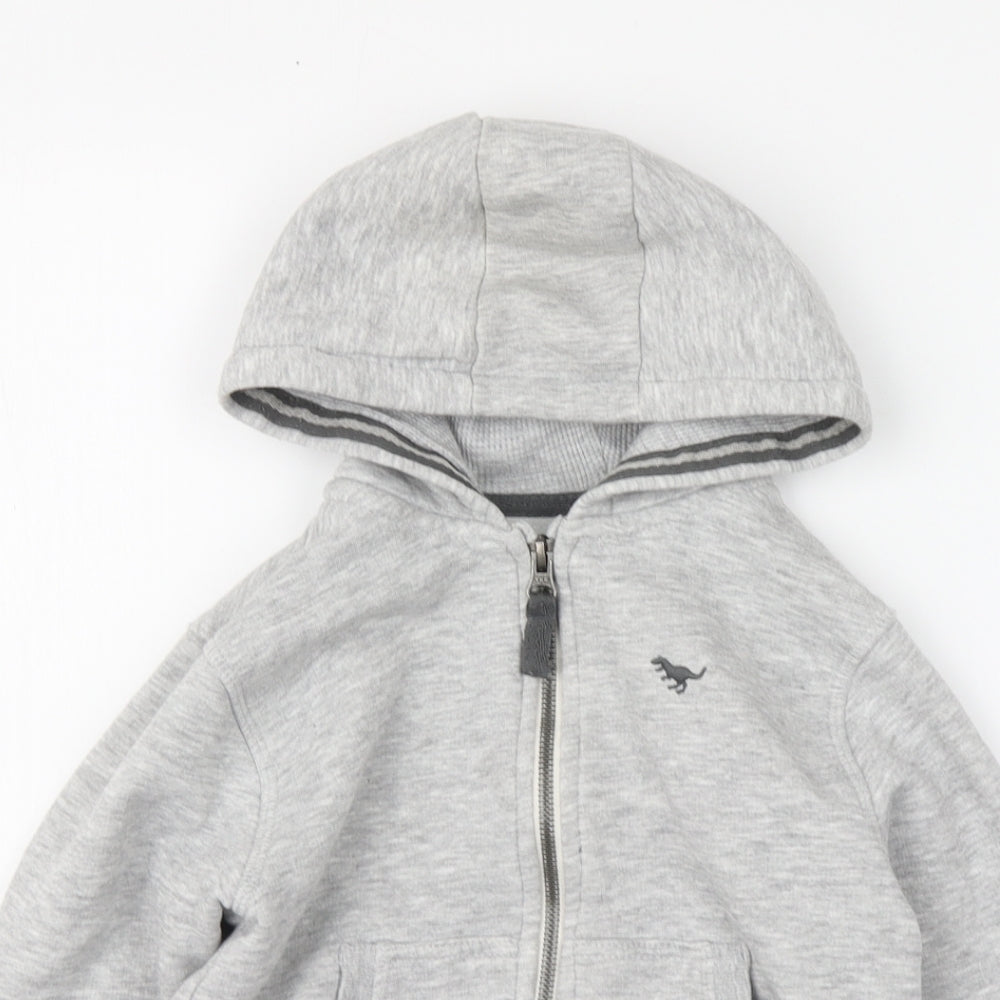 NEXT Boys Grey Cotton Full Zip Hoodie Size 4-5 Years Zip