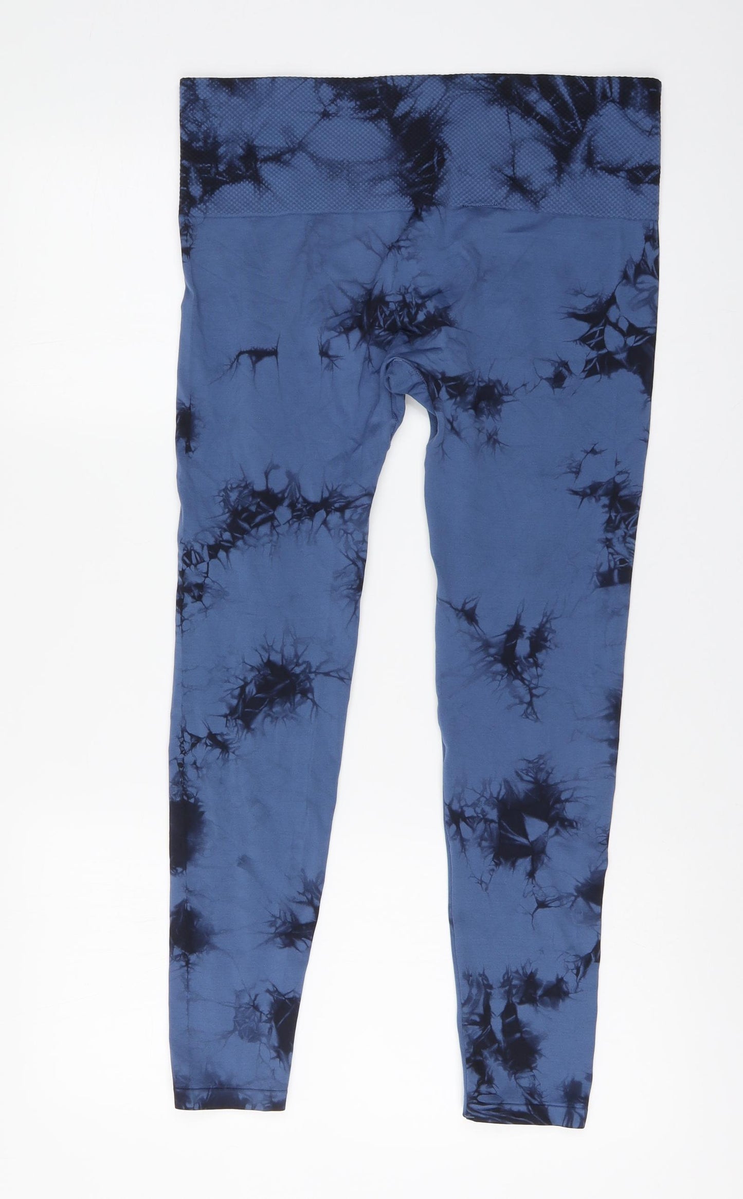 Dunnes Stores Womens Blue Tie Dye Nylon Jogger Leggings Size L L25 in Regular Button