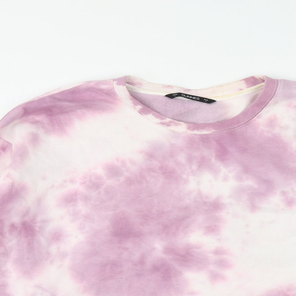 Dunnes Stores Womens Pink Cotton Pullover Sweatshirt Size L Pullover