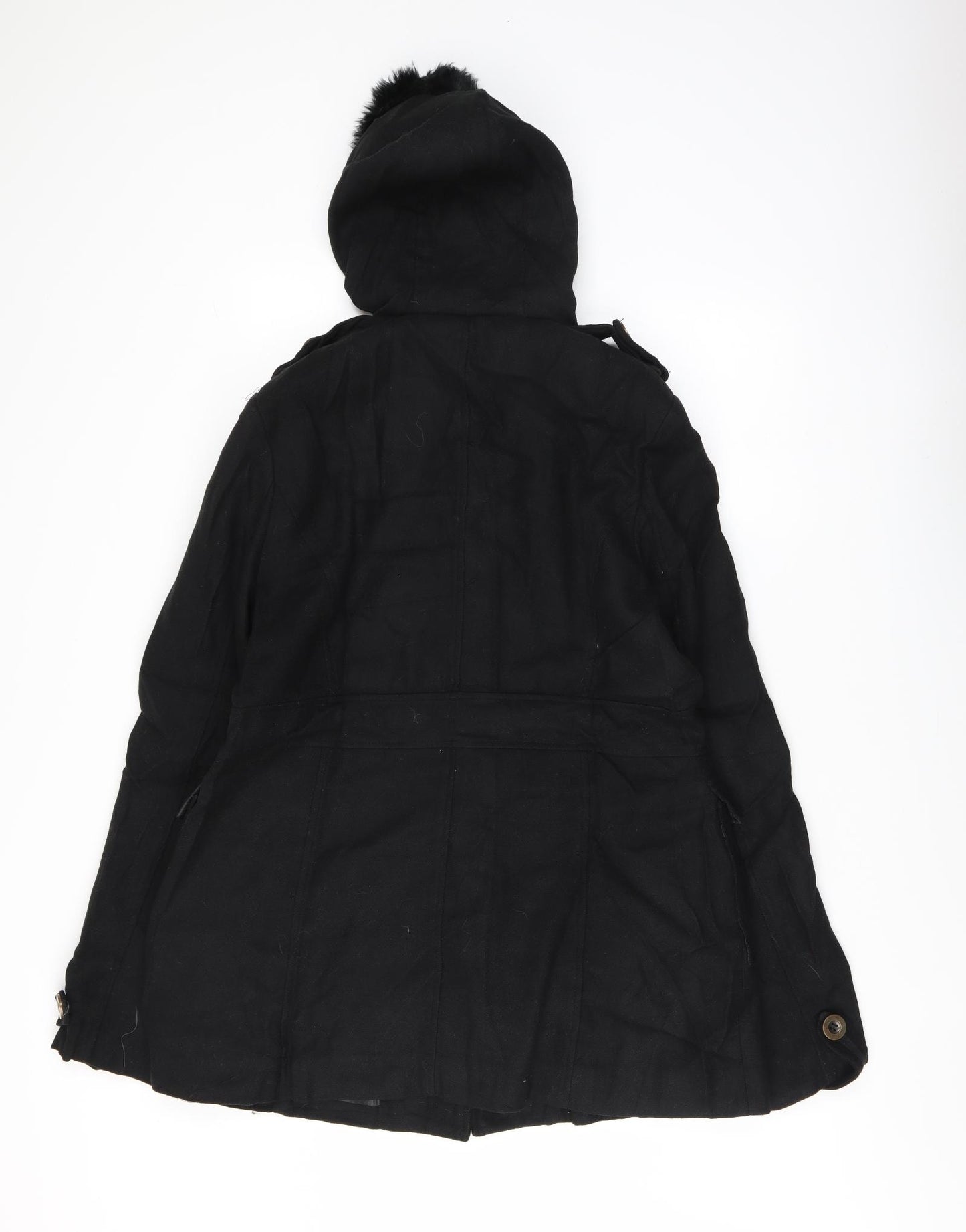 Luxx Womens Black Overcoat Coat Size XL Button