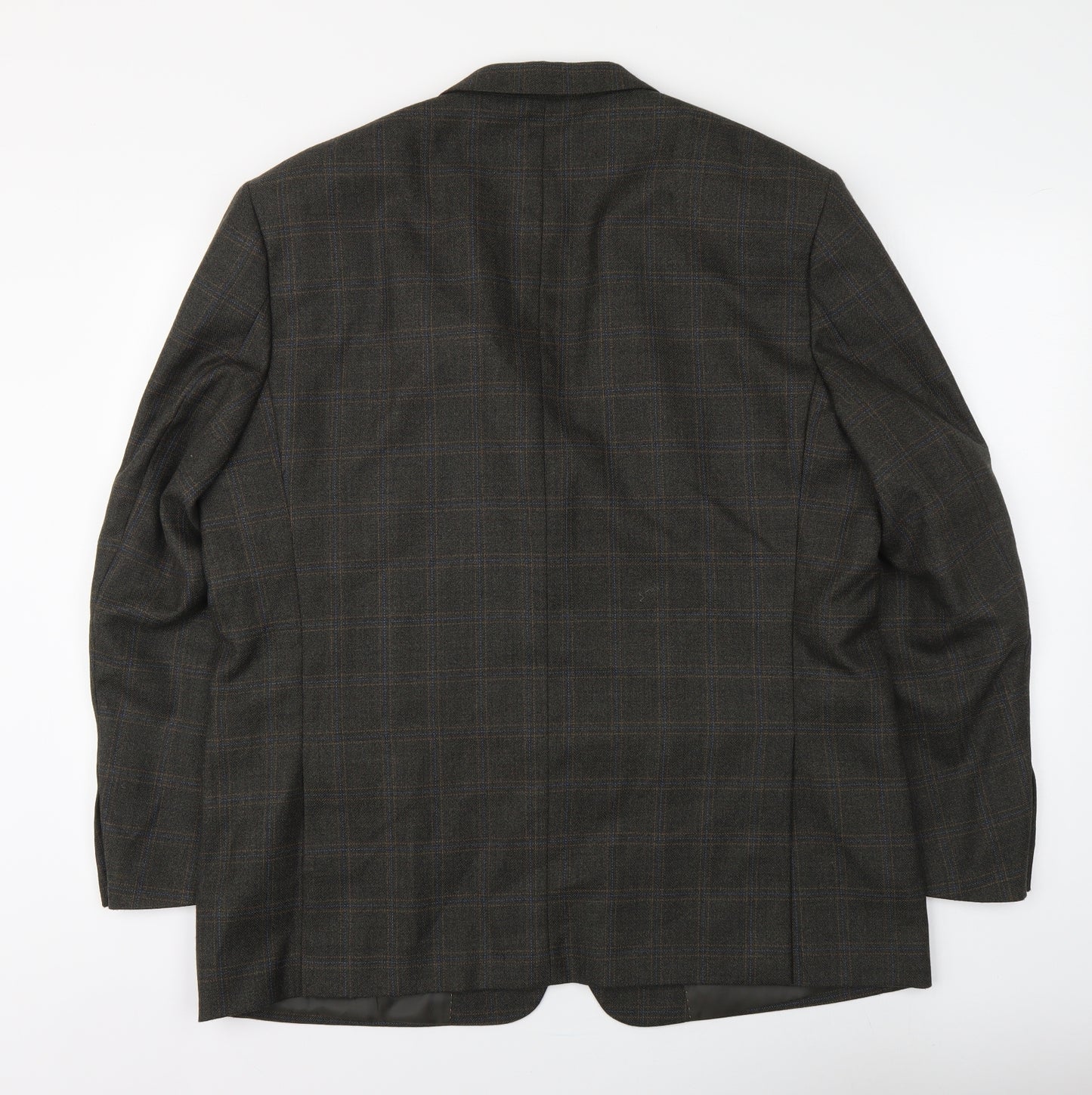 Brook Mens Brown Plaid Polyester Jacket Suit Jacket Size L