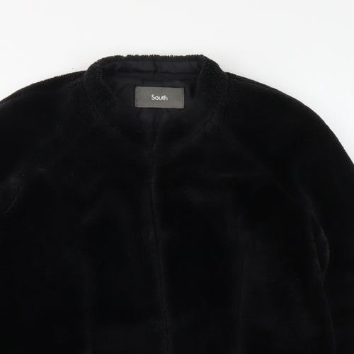 South Womens Black Jacket Size 12 Button