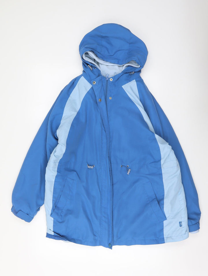 BM Womens Blue Rain Coat Coat Size M Zip