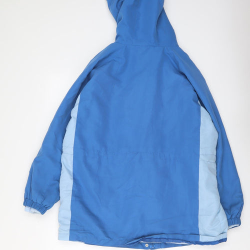 BM Womens Blue Rain Coat Coat Size M Zip