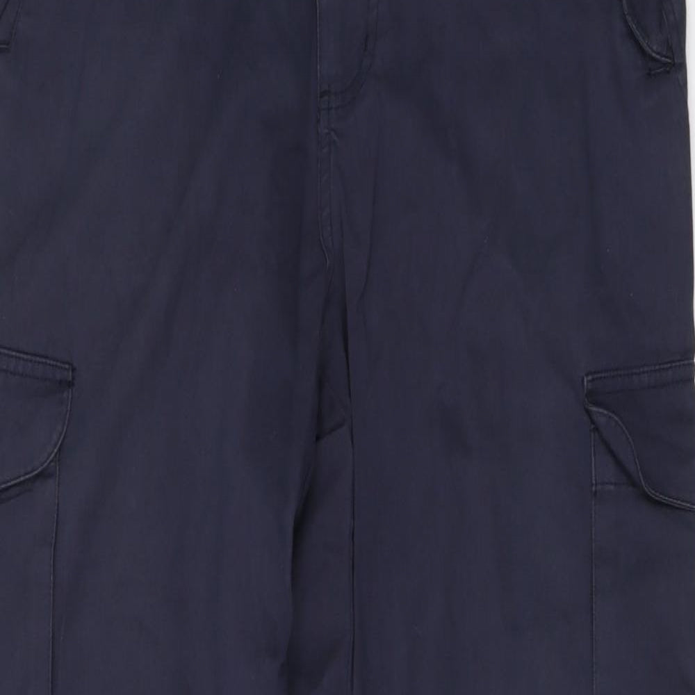 Peter Storm Mens Blue Cotton Cargo Trousers Size 34 L32 in Regular Button