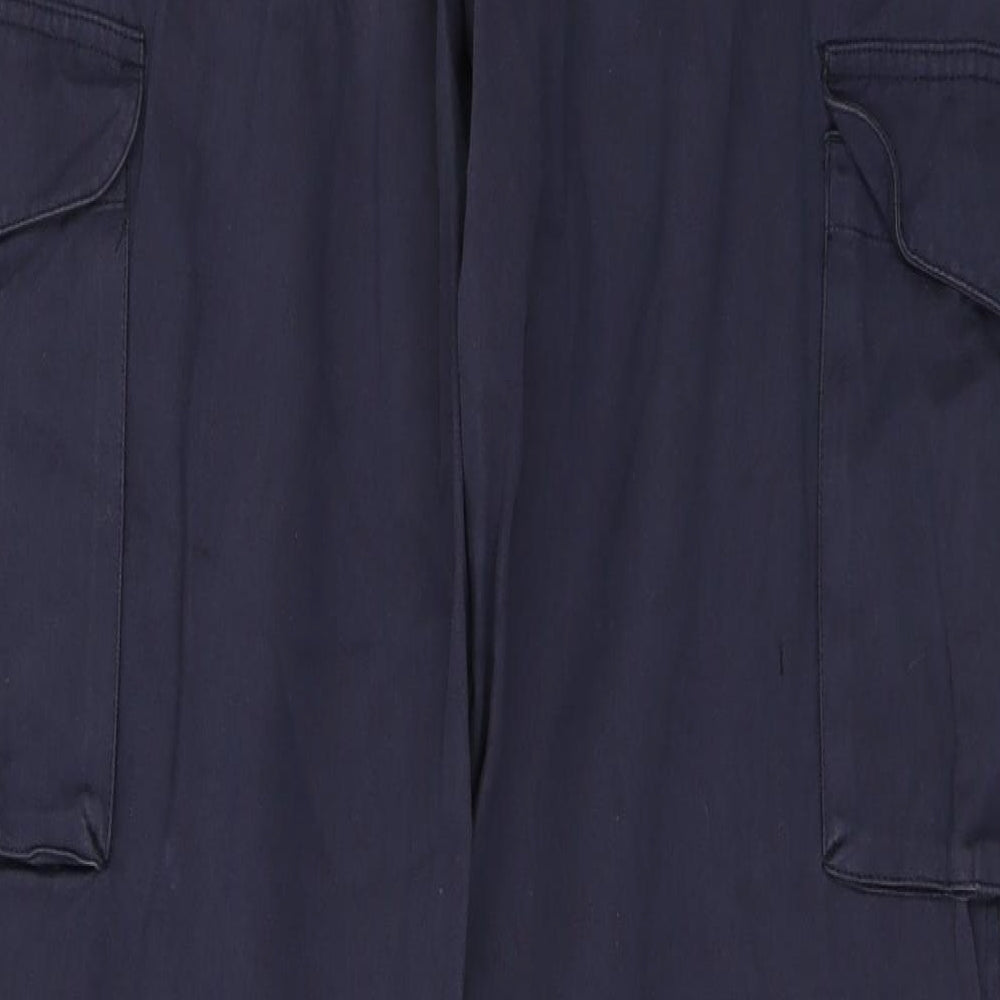 Peter Storm Mens Blue Cotton Cargo Trousers Size 34 L32 in Regular Button