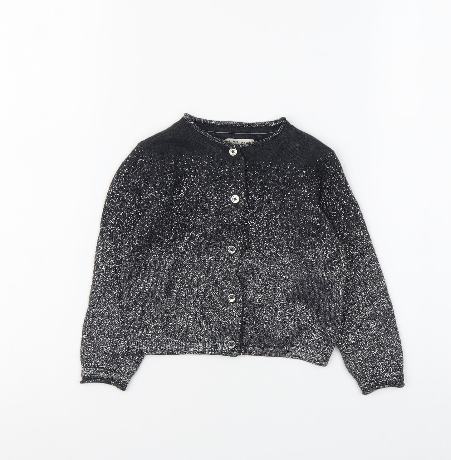 NEXT Girls Silver Cotton Cardigan Jumper Size 12-18 Months Button