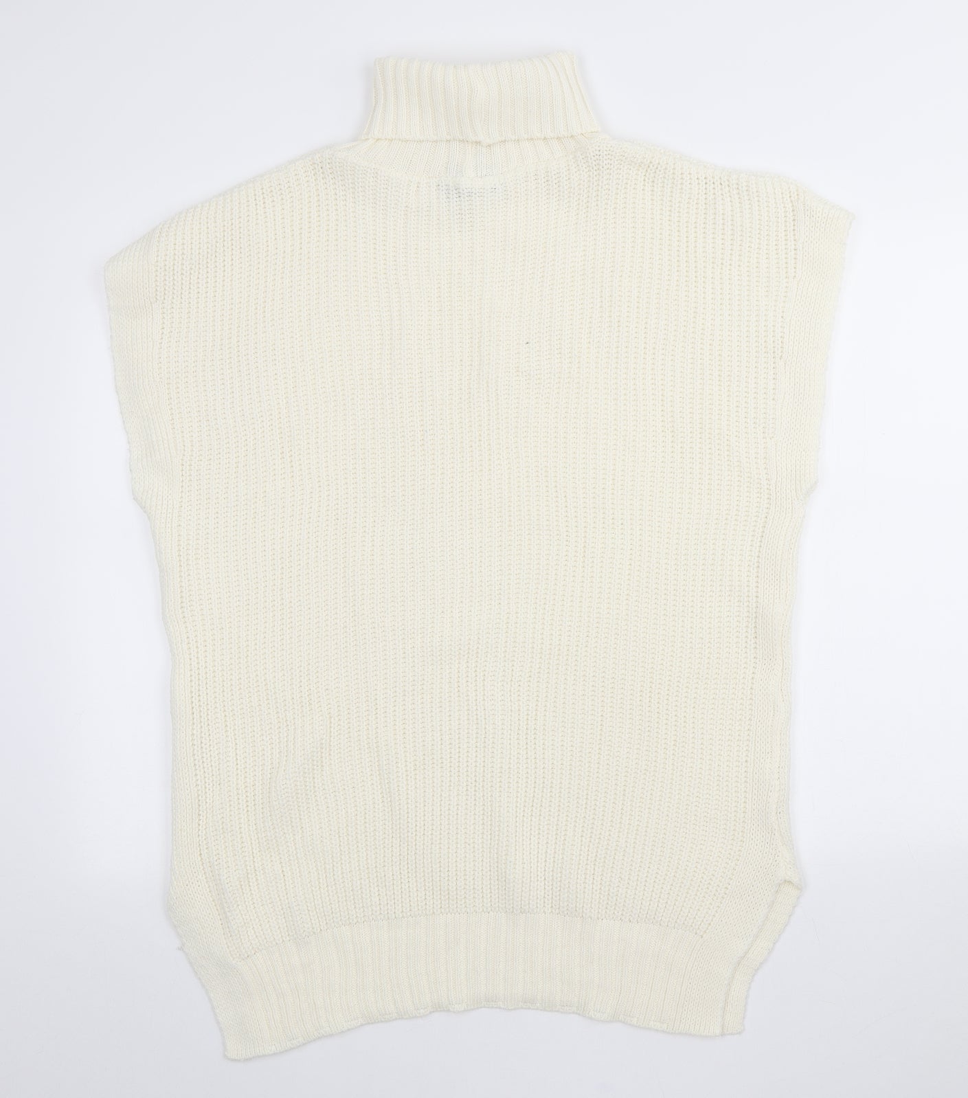 I SAW IT FIRST Womens Ivory Acrylic Jumper Dress Size S Roll Neck