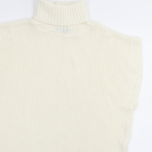 I SAW IT FIRST Womens Ivory Acrylic Jumper Dress Size S Roll Neck