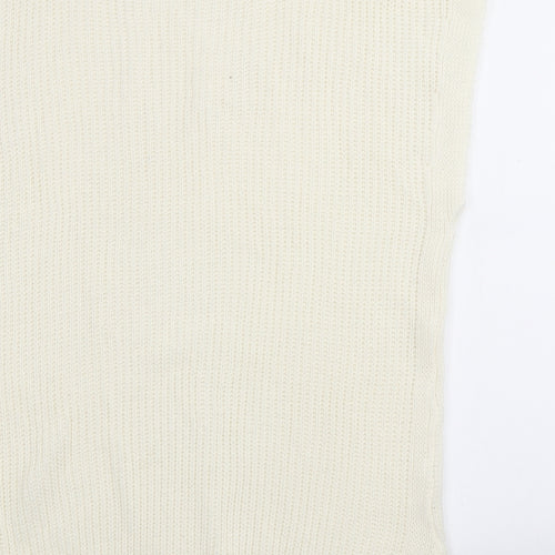 I SAW IT FIRST Womens Ivory Acrylic Jumper Dress Size S Roll Neck