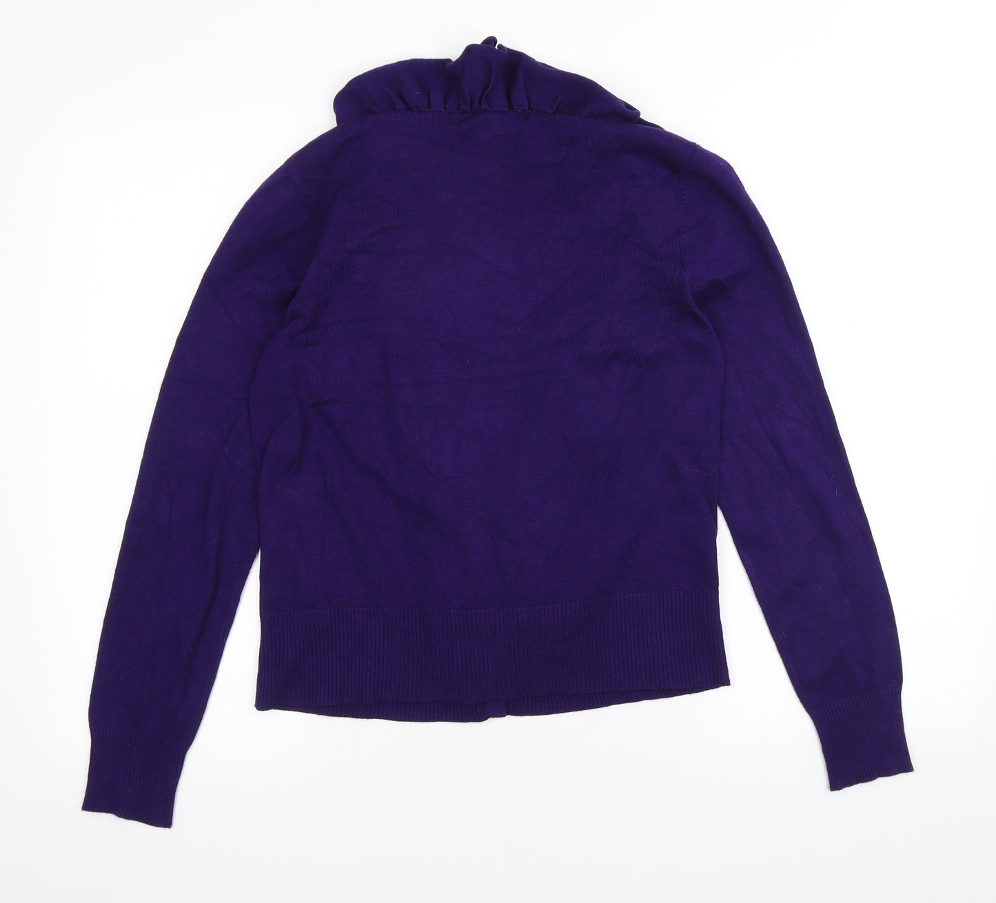 Nina Leonard Womens Purple Scoop Neck Viscose Cardigan Jumper Size M