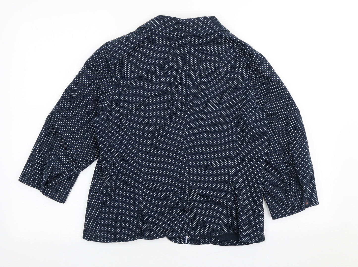 Marks and Spencer Womens Blue Polka Dot Jacket Blazer Size 14 Button