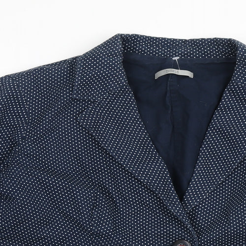 Marks and Spencer Womens Blue Polka Dot Jacket Blazer Size 14 Button