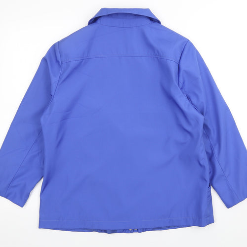 BM Womens Blue Pea Coat Coat Size S Snap