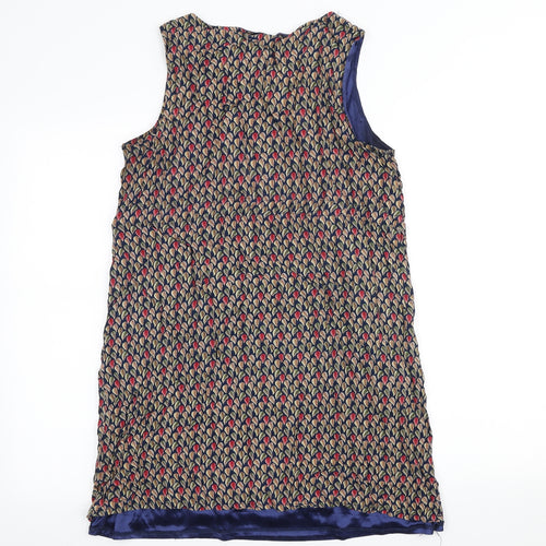 TENKI Womens Multicoloured Geometric Cotton Sheath Size M Scoop Neck