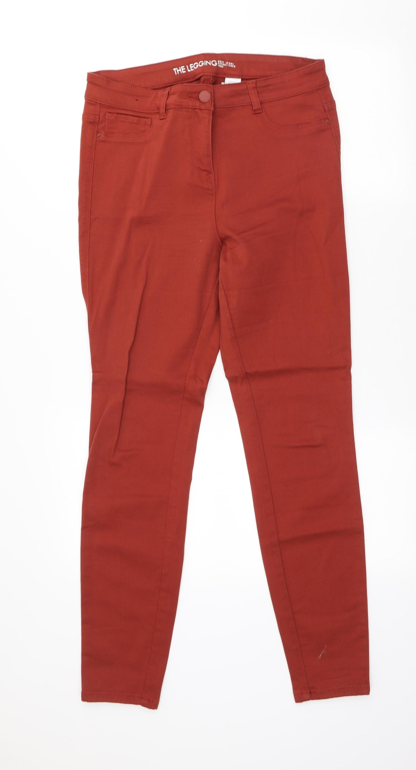 NEXT Womens Brown Cotton Jegging Leggings Size 14 L27.5 in