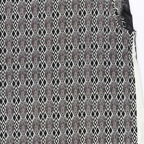 NEXT Womens Multicoloured Geometric Cotton Sheath Size 12 Scoop Neck