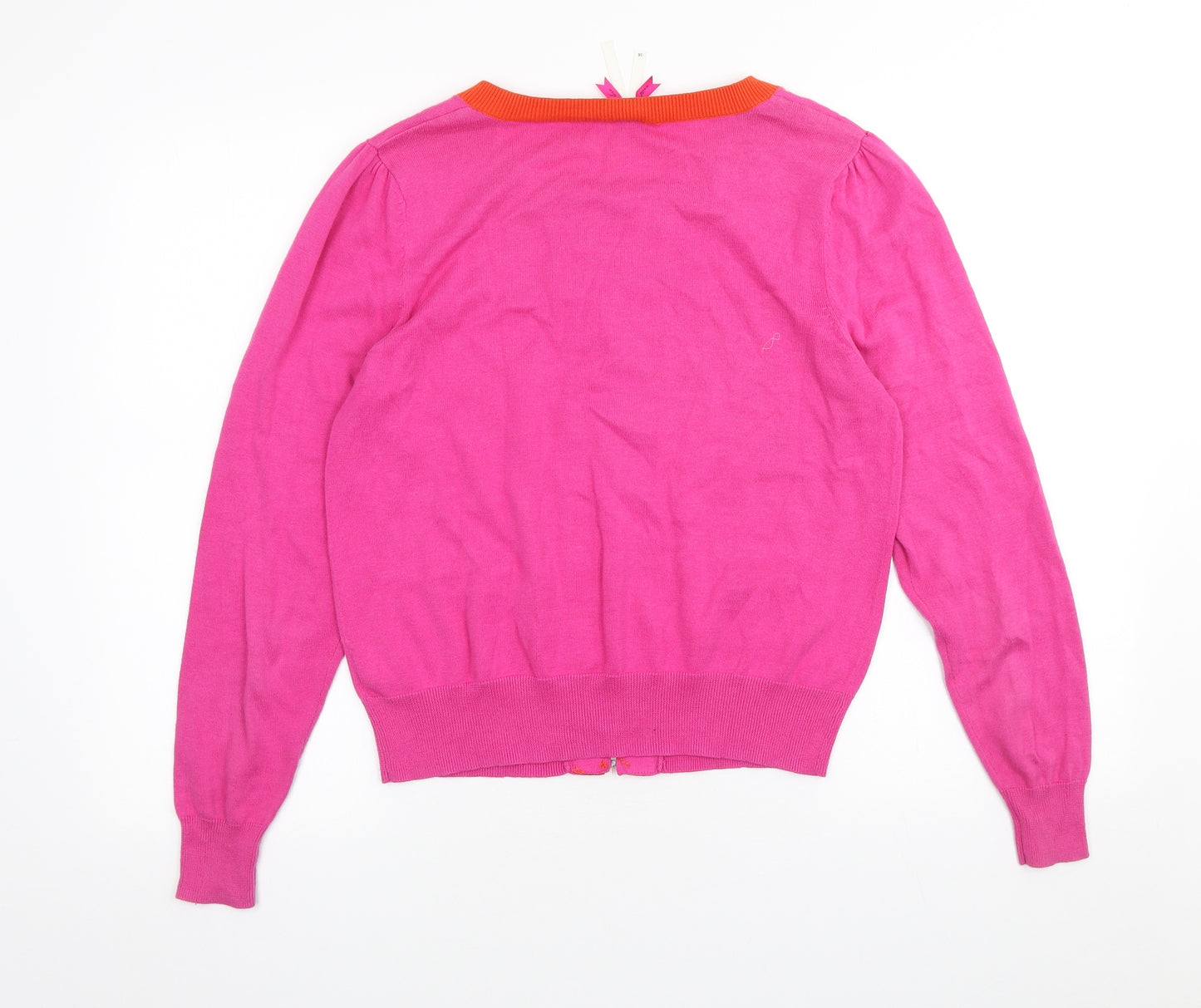 NEXT Womens Pink Scoop Neck Cotton Cardigan Jumper Size 16
