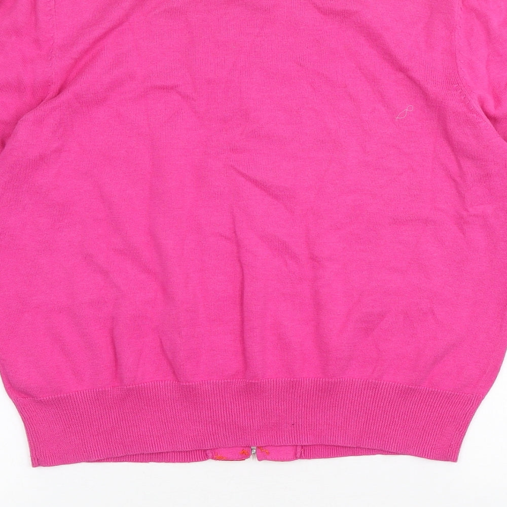 NEXT Womens Pink Scoop Neck Cotton Cardigan Jumper Size 16