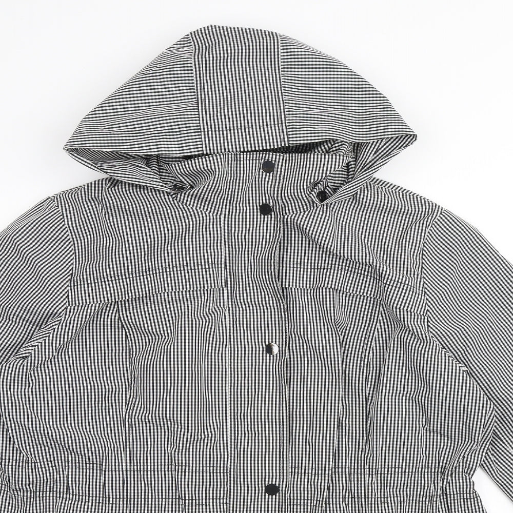 Marks and Spencer Womens Multicoloured Check Anorak Coat Size 16 Snap