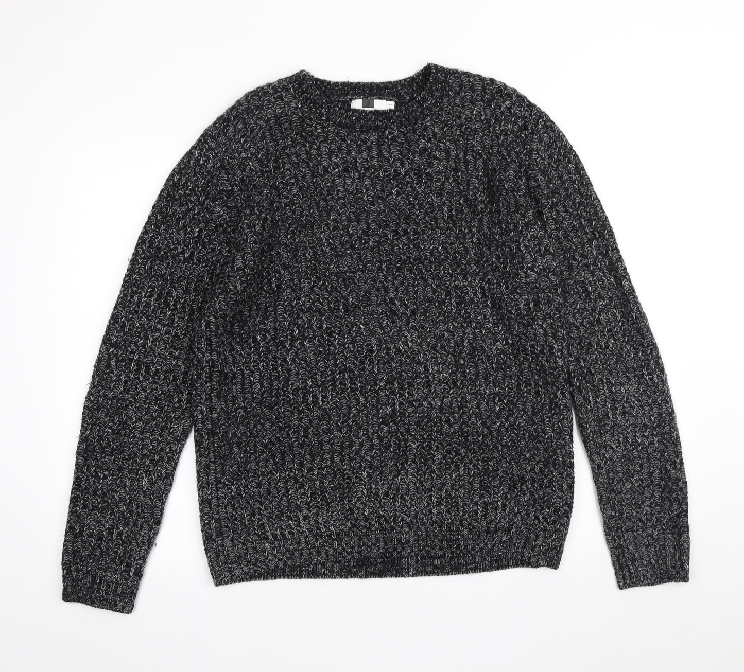 Topman Mens Grey Crew Neck Acrylic Pullover Jumper Size L
