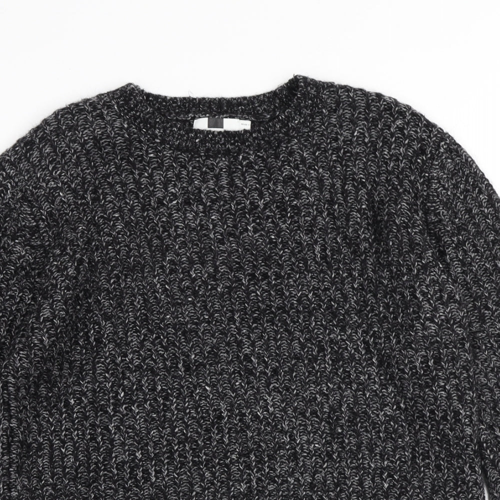 Topman Mens Grey Crew Neck Acrylic Pullover Jumper Size L