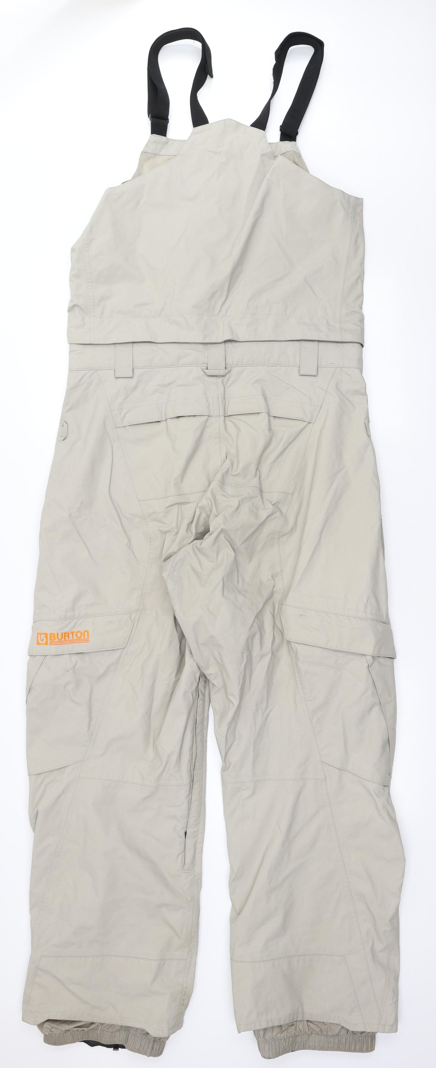 Burton Mens Beige Polyester Dungarees Trousers Size M L30 in Regular Zip - ski salopettes