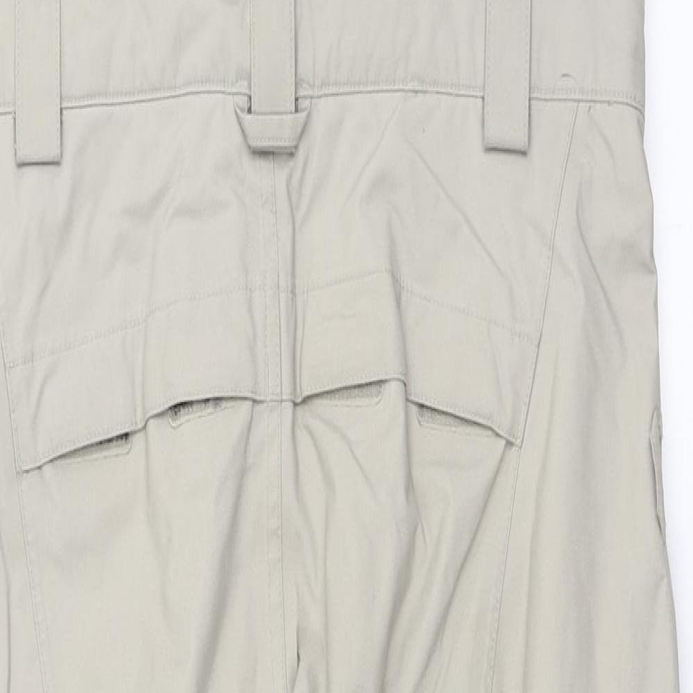 Burton Mens Beige Polyester Dungarees Trousers Size M L30 in Regular Zip - ski salopettes