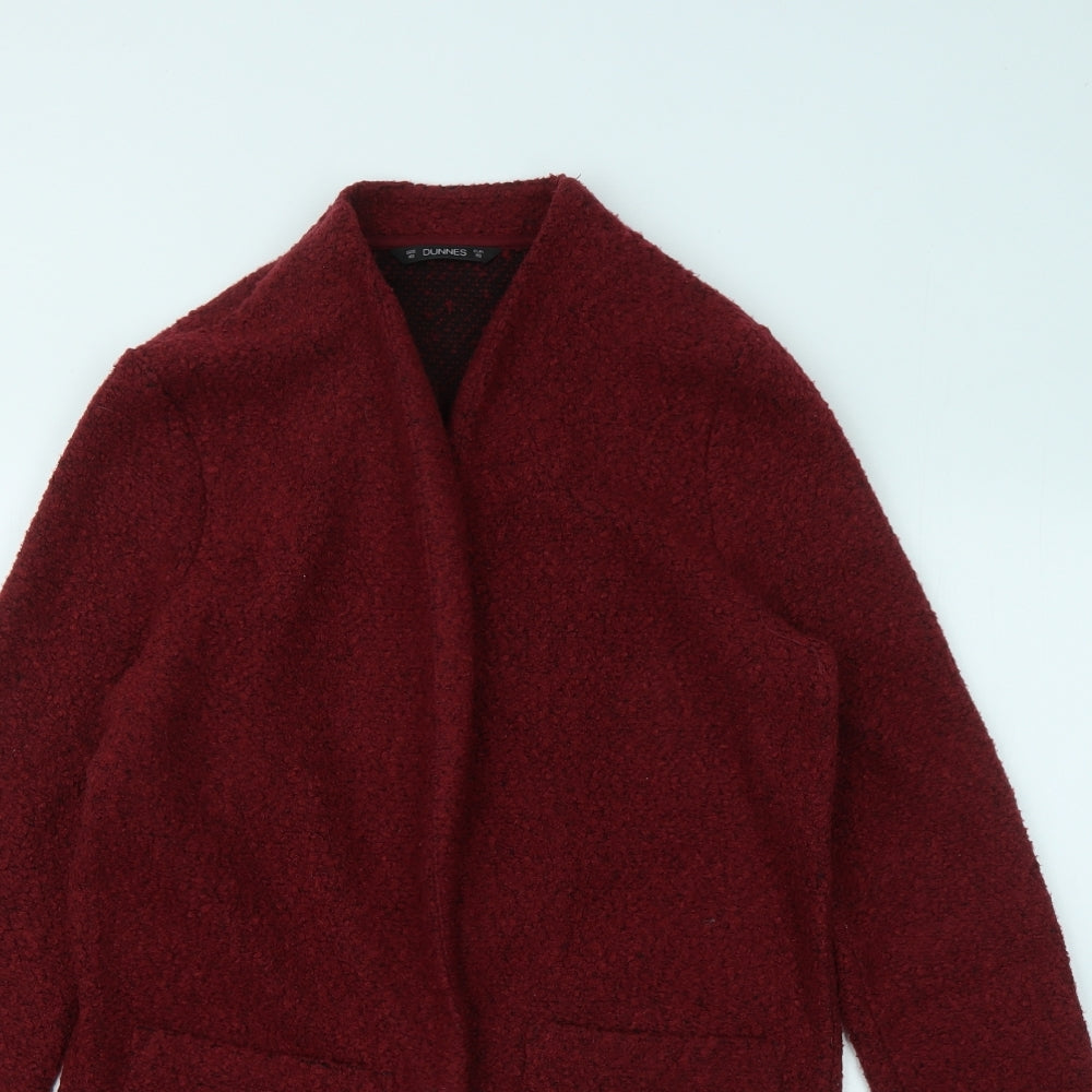 Dunnes Stores Womens Red V-Neck Polyester Cardigan Jumper Size XS