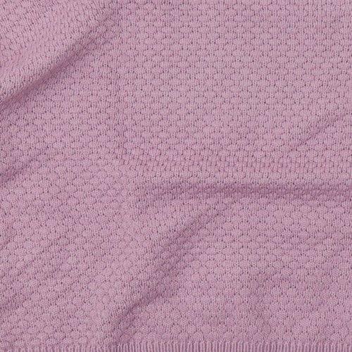 ESMARA Womens Purple Round Neck Geometric Acrylic Pullover Jumper Size 12