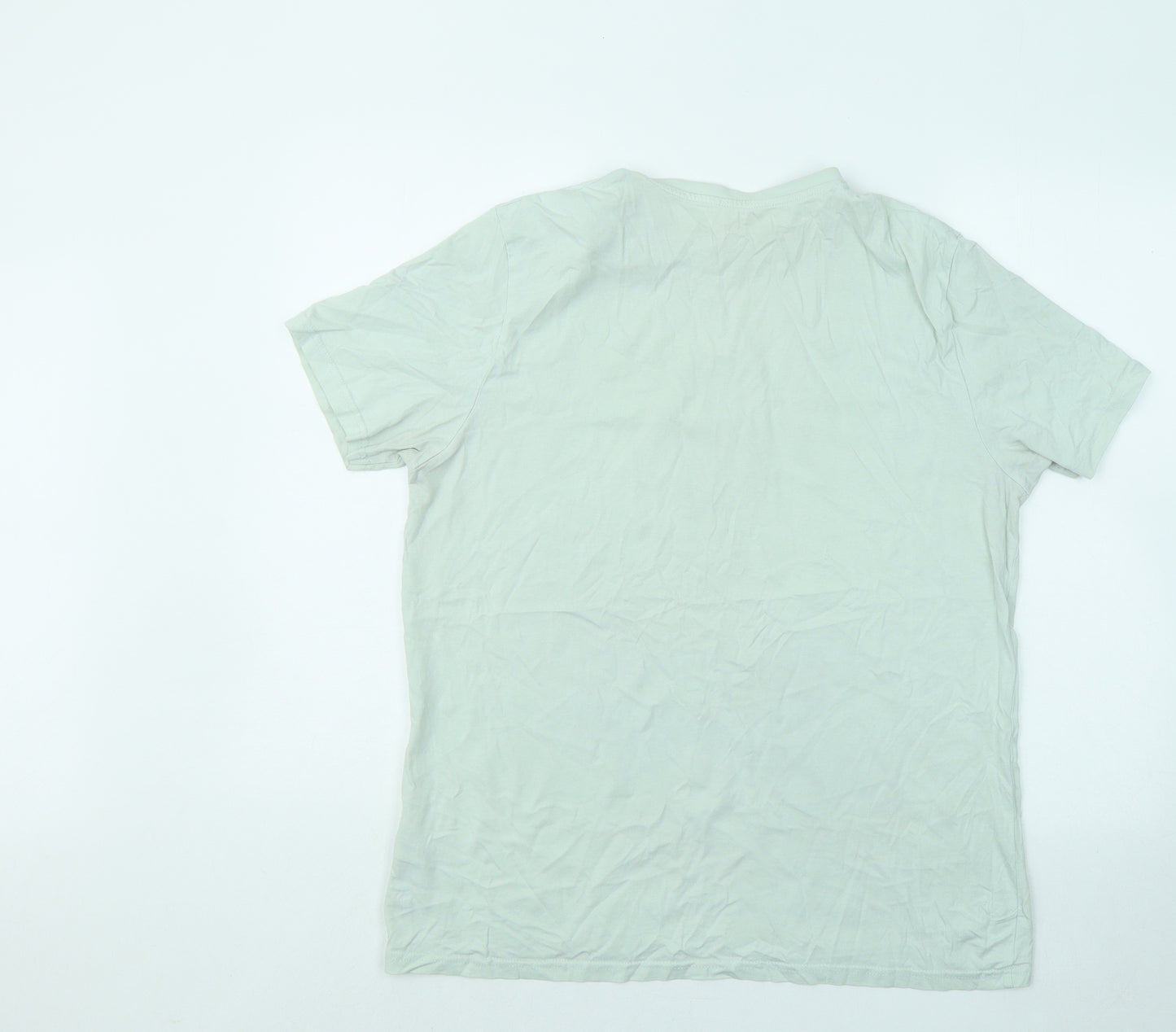 Dunnes Stores Womens Green Cotton Basic T-Shirt Size L Round Neck - It's That Time