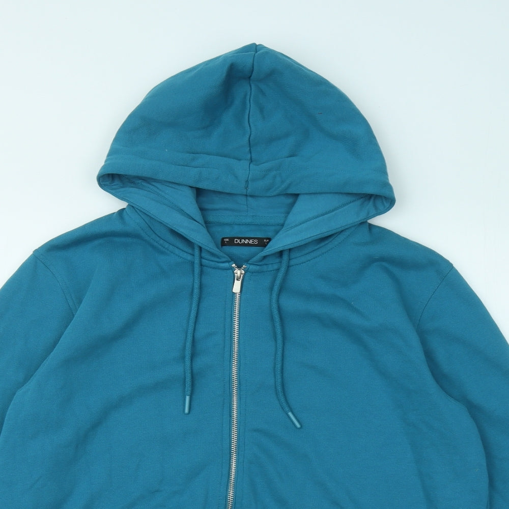Dunnes Stores Mens Blue Cotton Full Zip Hoodie Size L