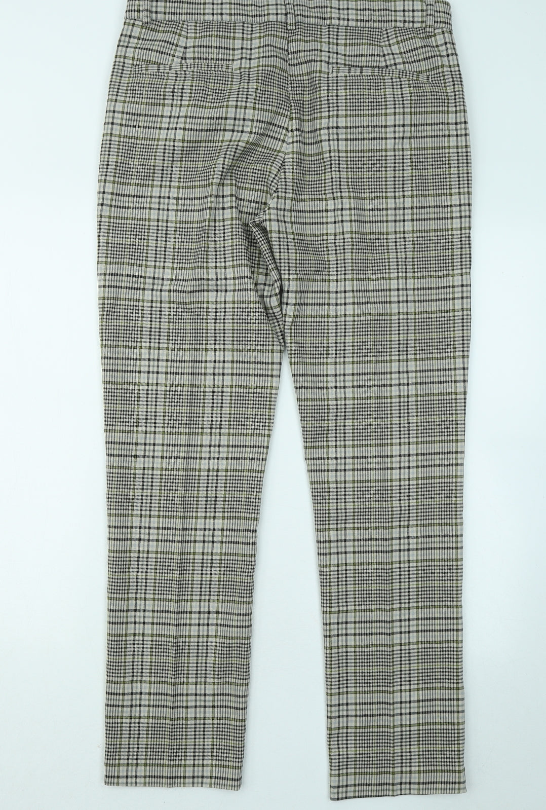River Island Mens Green Plaid Polyester Trousers Size 32 in L29 in Regular Zip