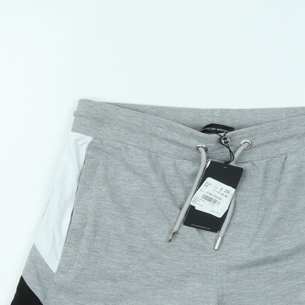 Pre London Mens Grey Cotton Sweat Shorts Size XS Regular Drawstring