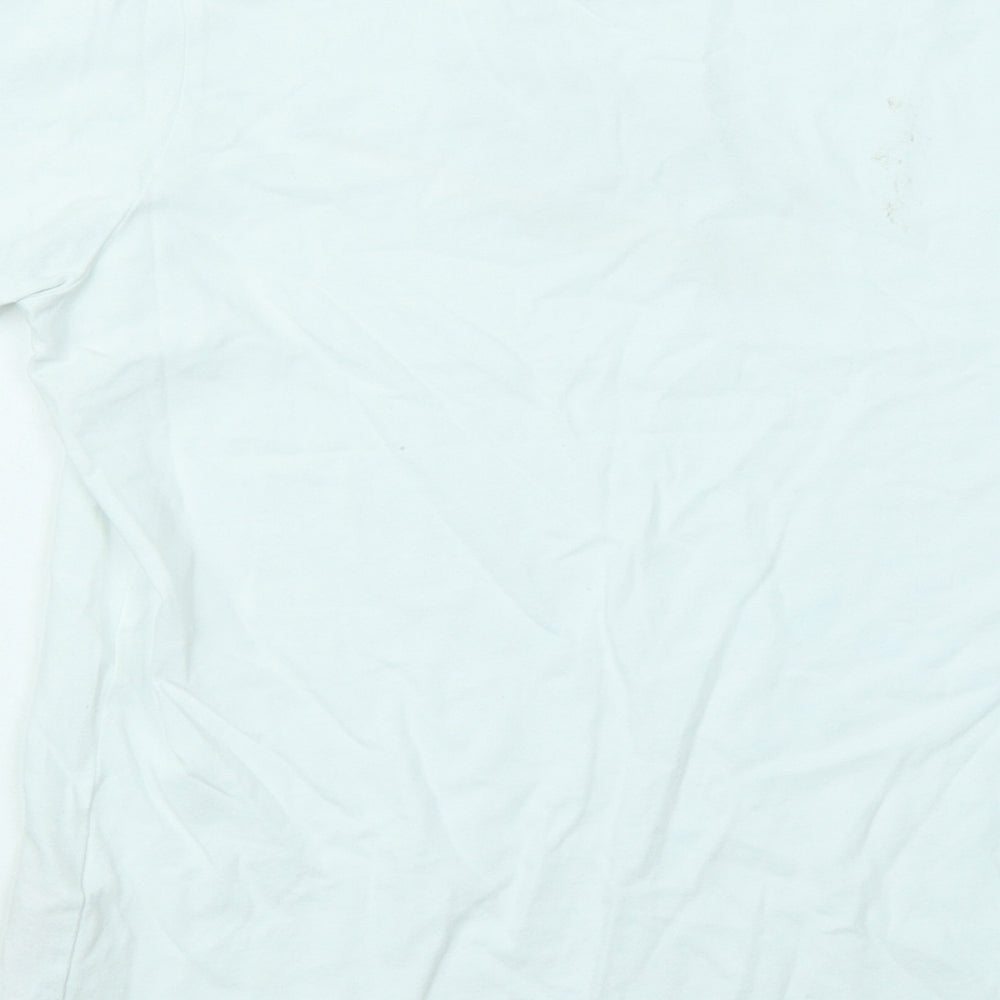 Nike Boys White Cotton Basic T-Shirt Size L Round Neck Pullover